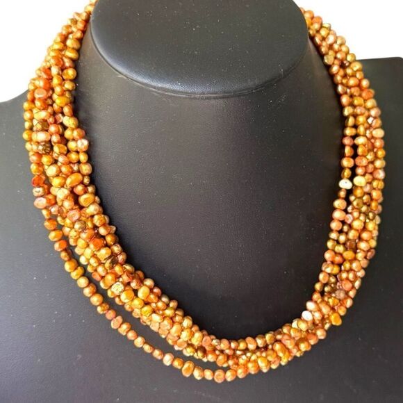 FINEST QUALITY 14KG Hand Knotted Pearl Strand Necklace 17” - Picture 7 of 8